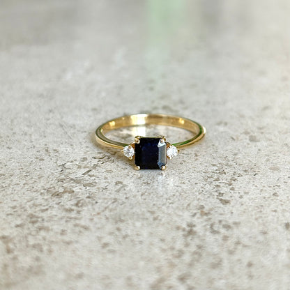 Bague Trilogie - Or Jaune 750 Saphir & Diamants