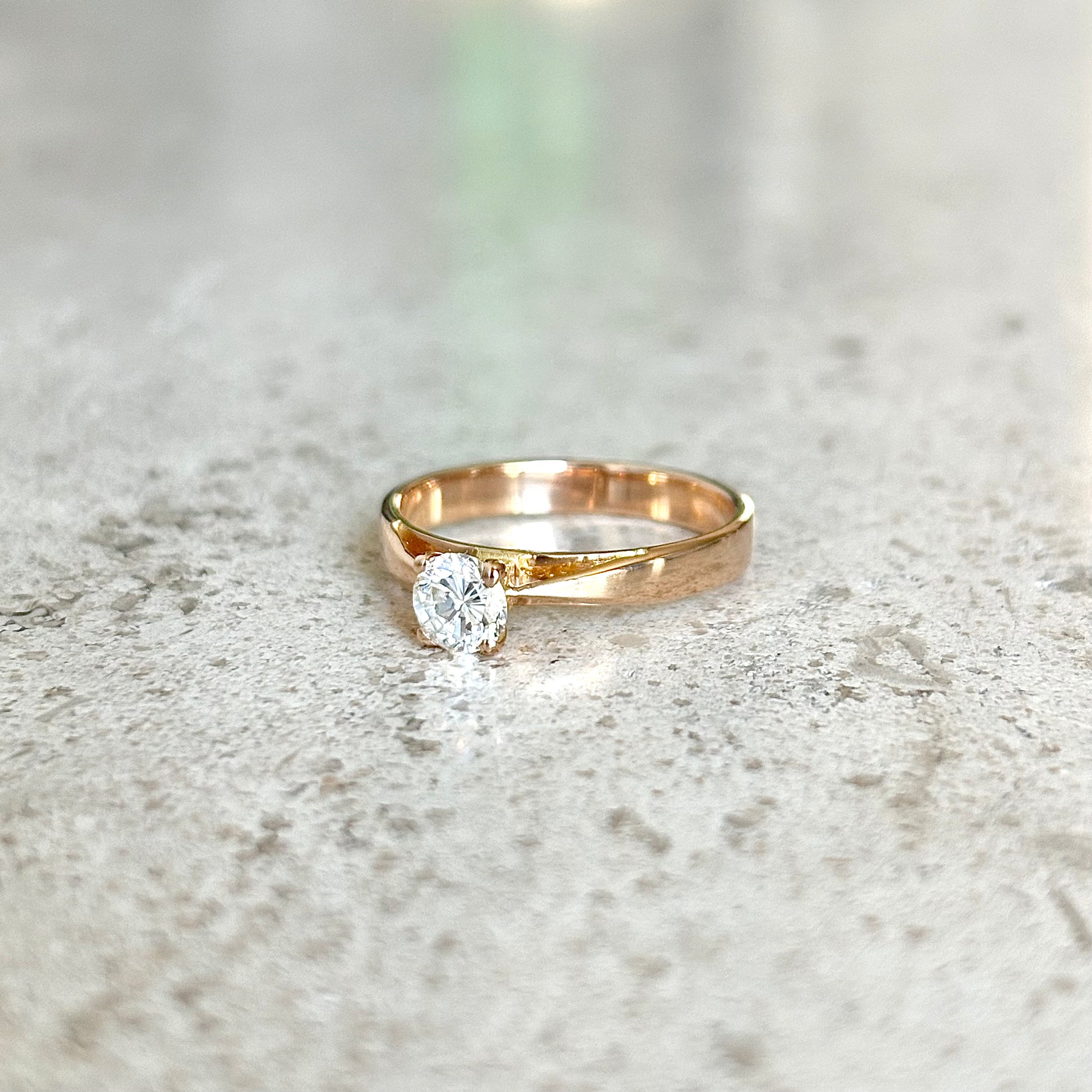 Bague Solitaire - Or Rose 750 & Diamant
