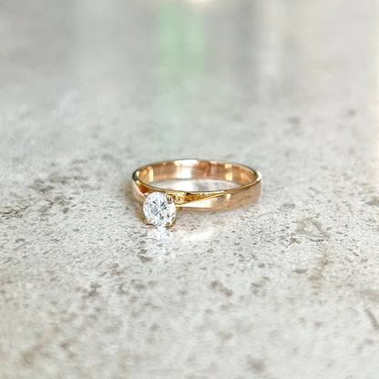 Bague Solitaire - Or Rose 750 & Diamant