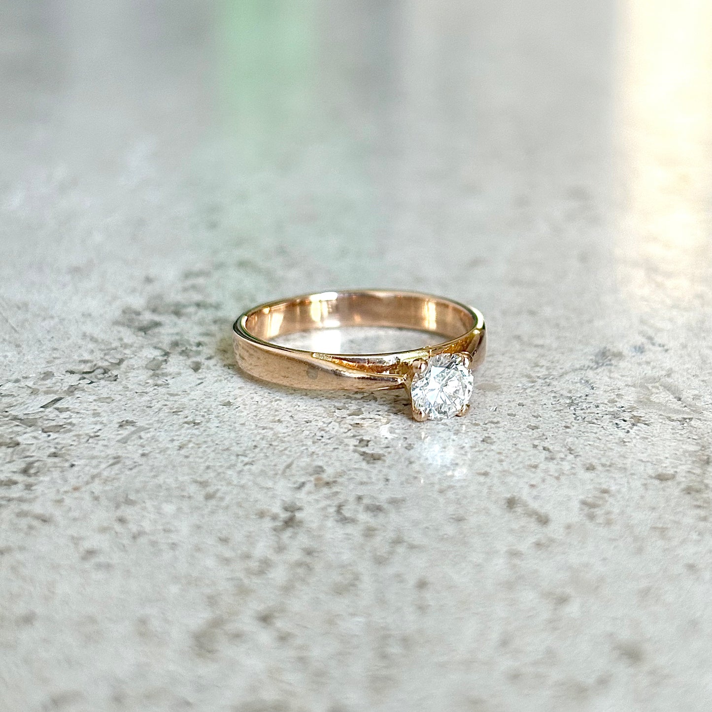 Bague Solitaire - Or Rose 750 & Diamant
