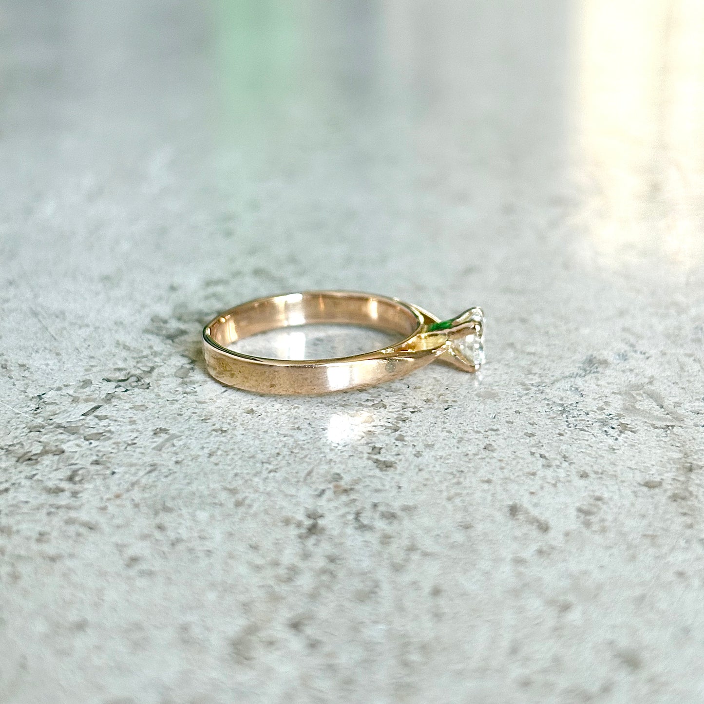Bague Solitaire - Or Rose 750 & Diamant