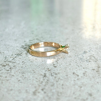Bague Solitaire - Or Rose 750 & Diamant