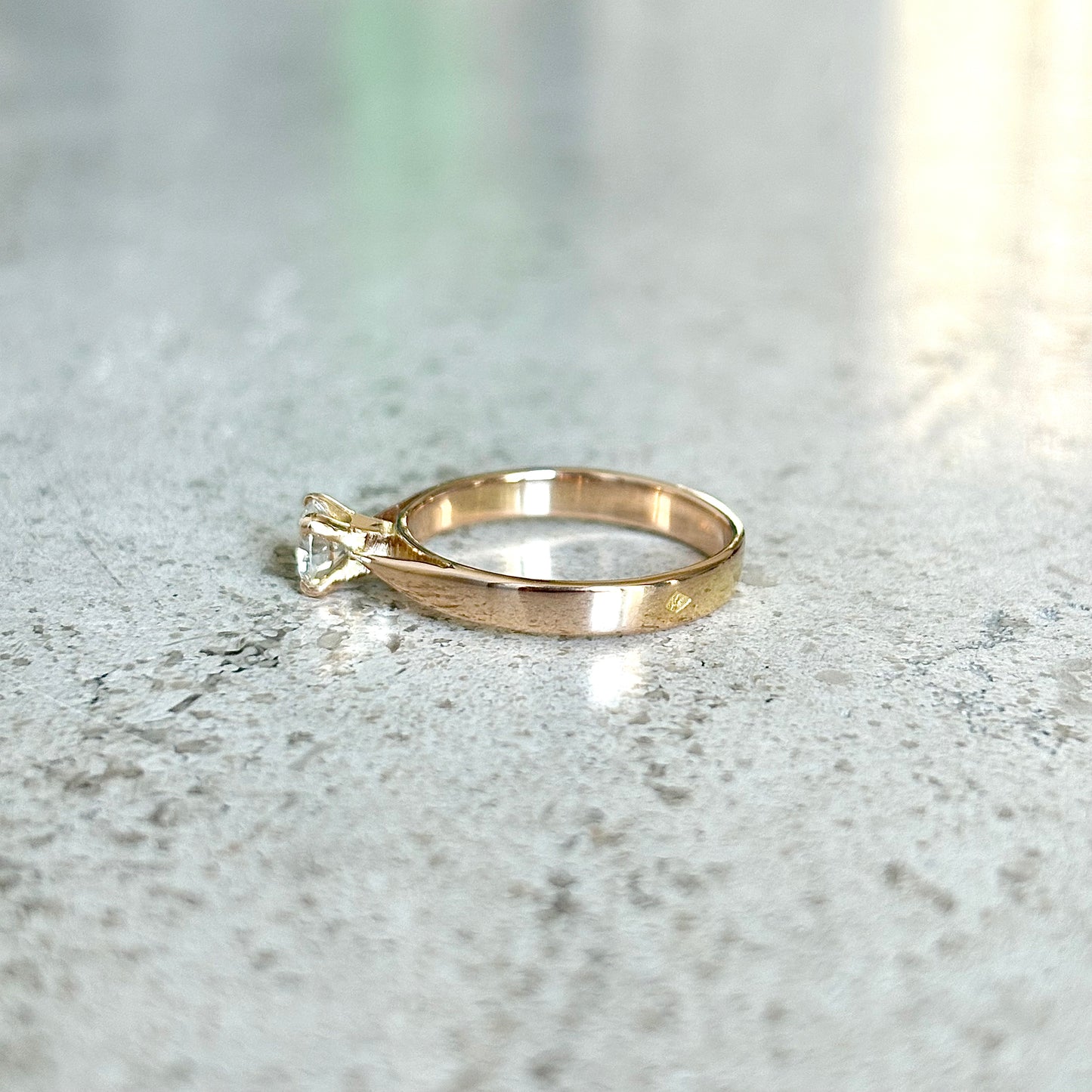 Bague Solitaire - Or Rose 750 & Diamant
