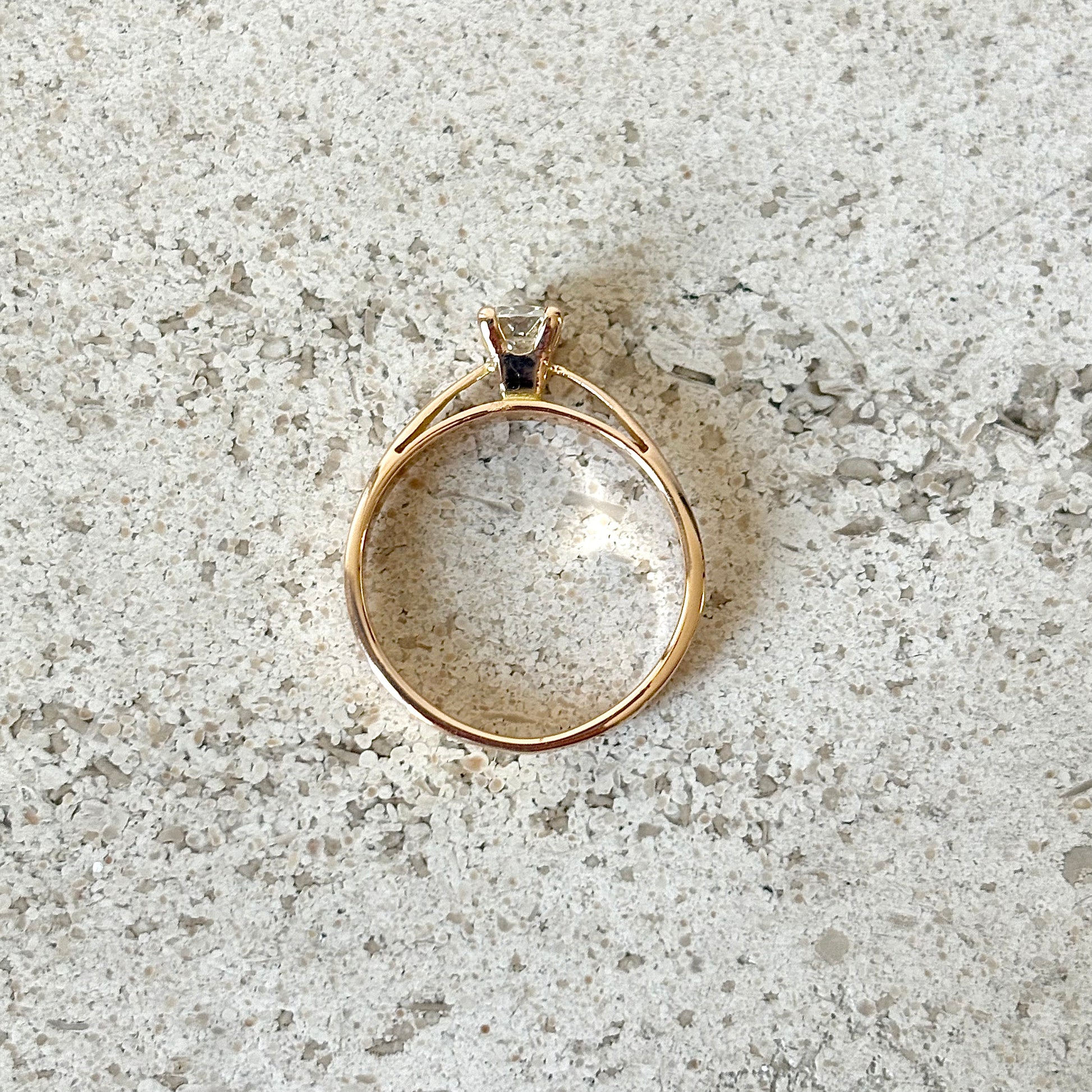 Bague Solitaire - Or Rose 750 & Diamant