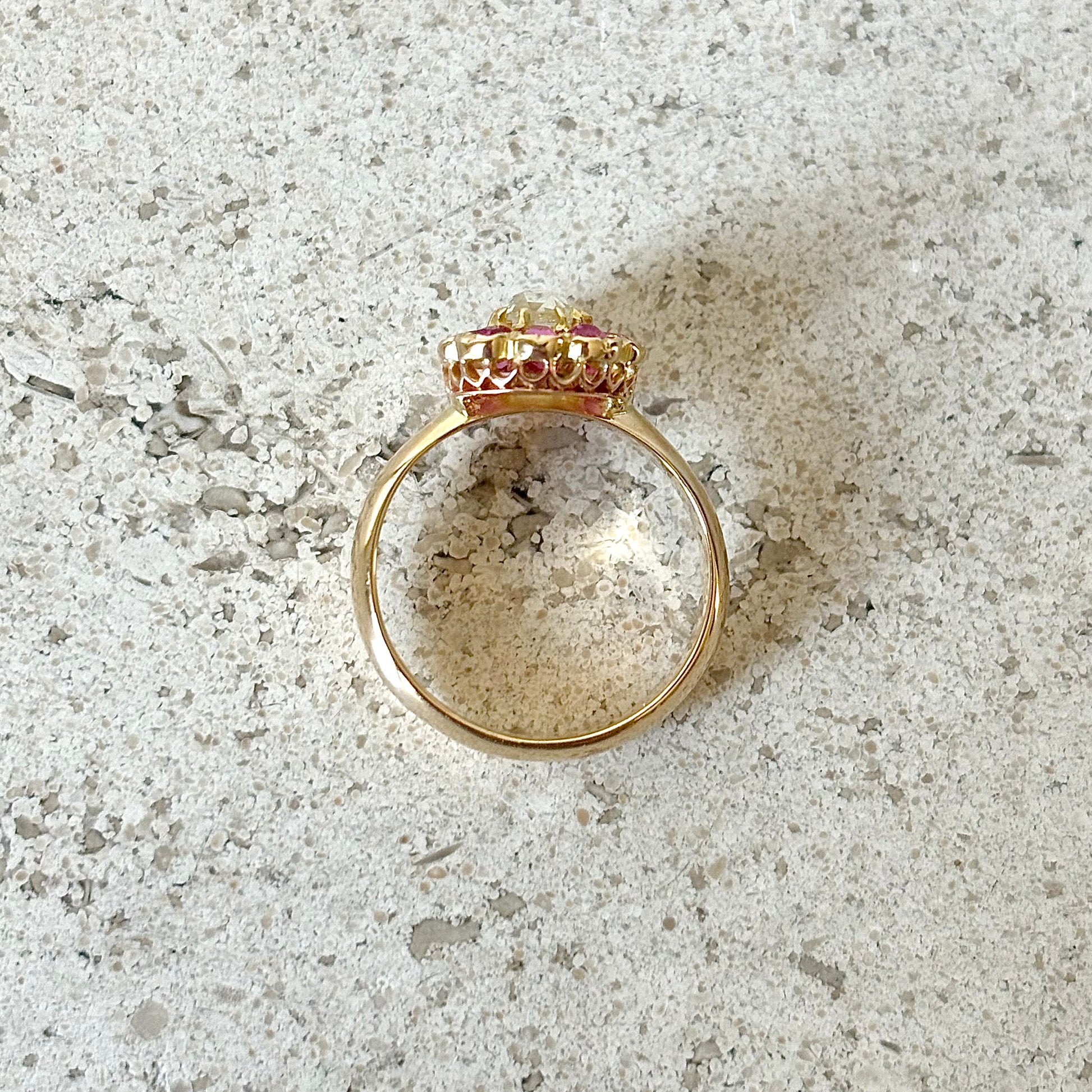 Bague Marguerite Vintage - Or Jaune 750 & Rubis