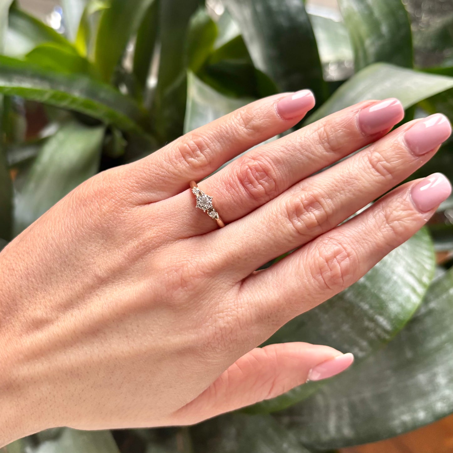 Bague Solitaire Vintage - Or Jaune/Blanc 585 & Diamants