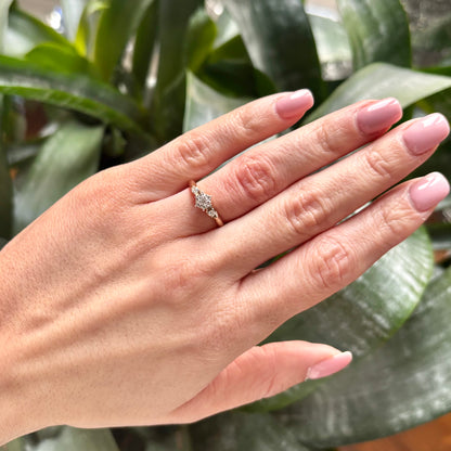 Bague Solitaire Vintage - Or Jaune/Blanc 585 & Diamants