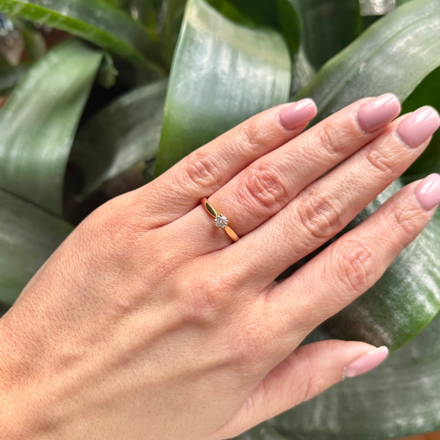 Bague Solitaire - Or Jaune 750 & Diamant