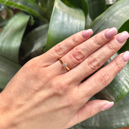 Bague Solitaire - Or Jaune 750 & Diamant