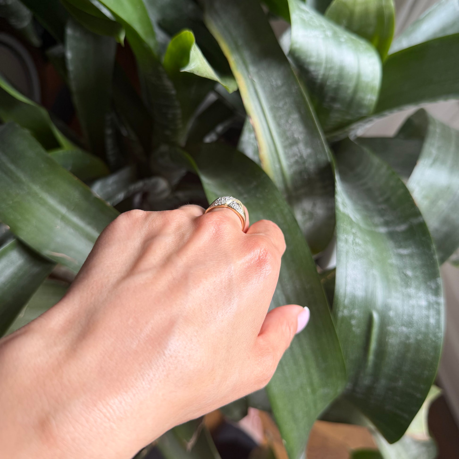 Bague Jonc Entrelacs - Or Jaune 750 & Diamants