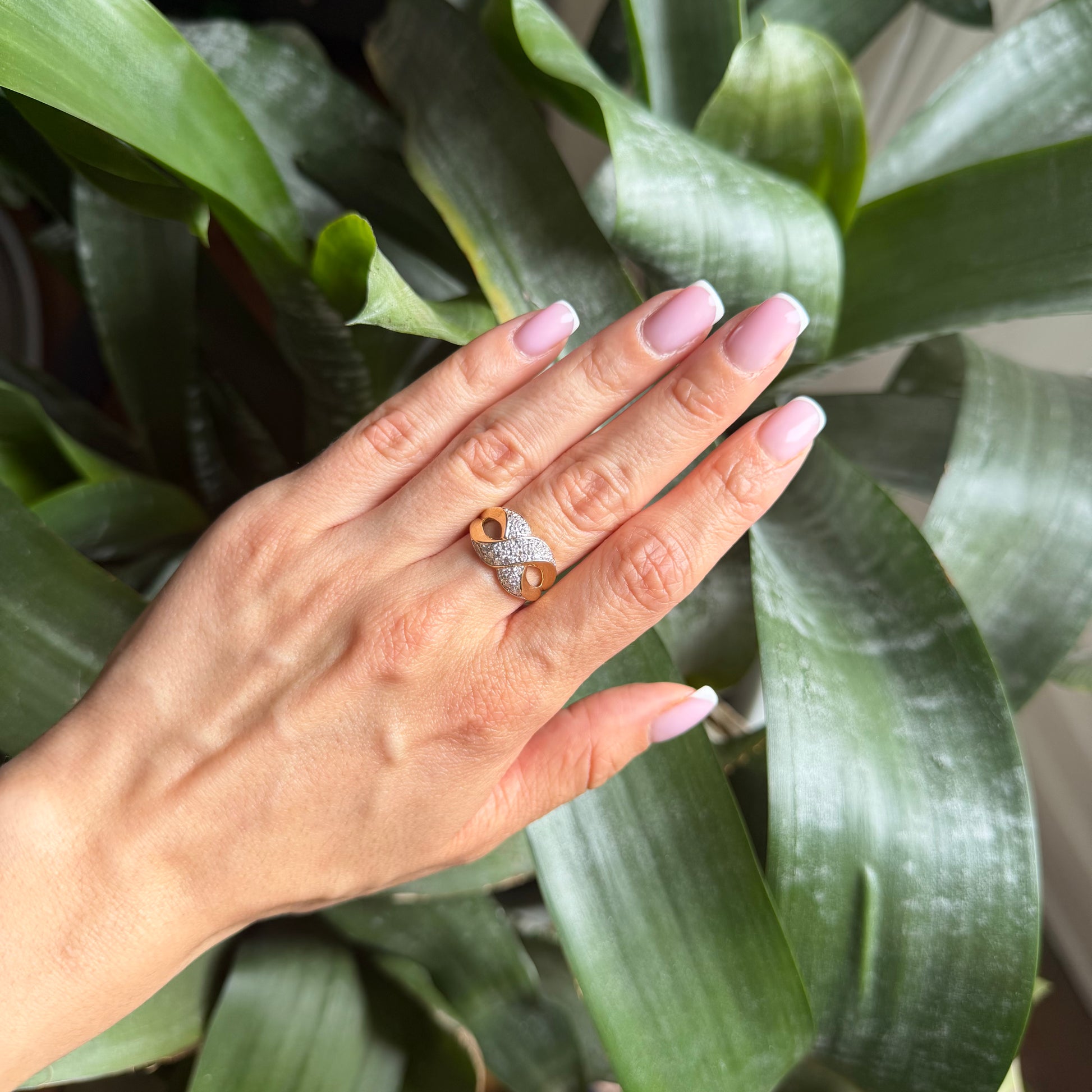 Bague Jonc Entrelacs - Or Jaune 750 & Diamants