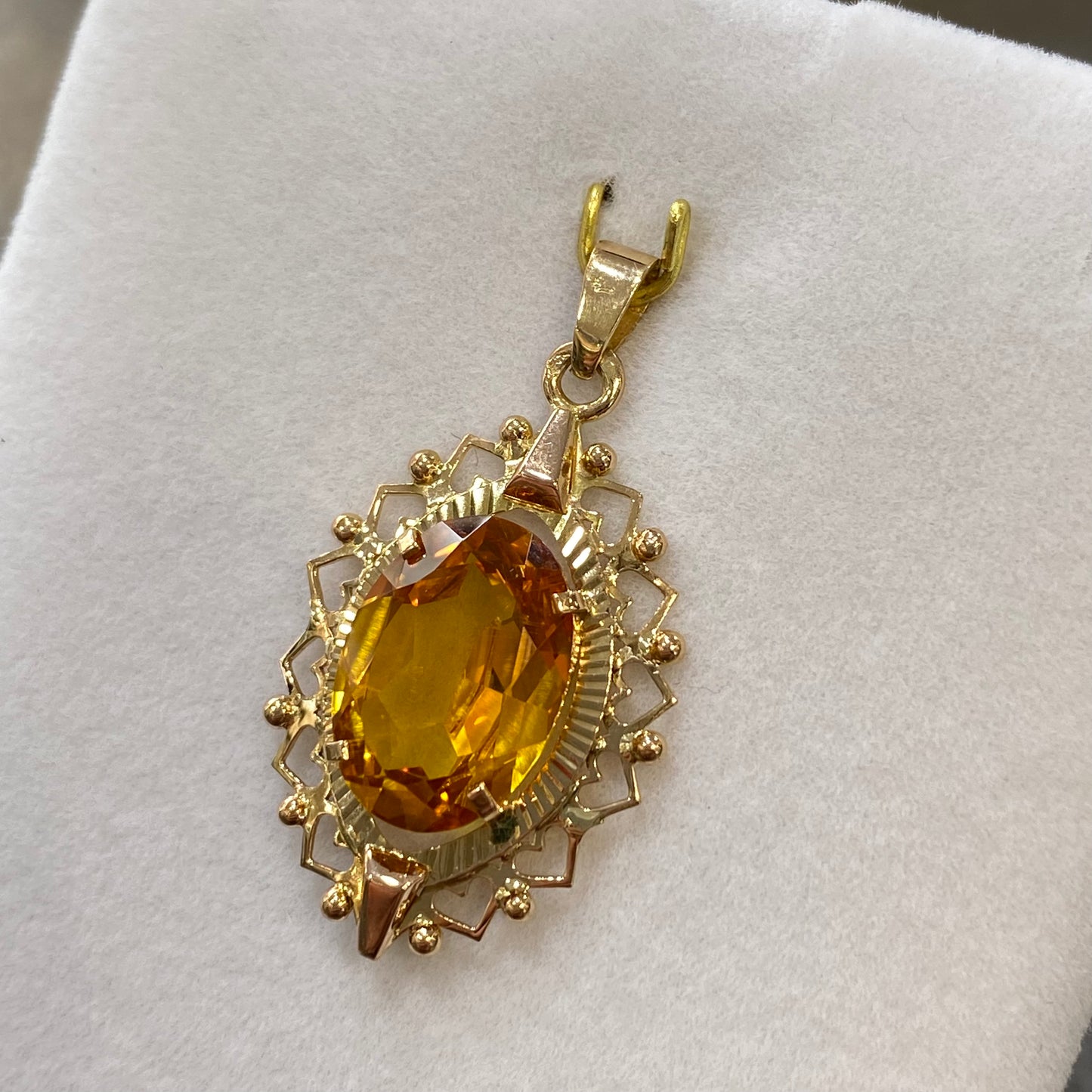 Pendentif Vintage - Or Jaune 750 & Citrine