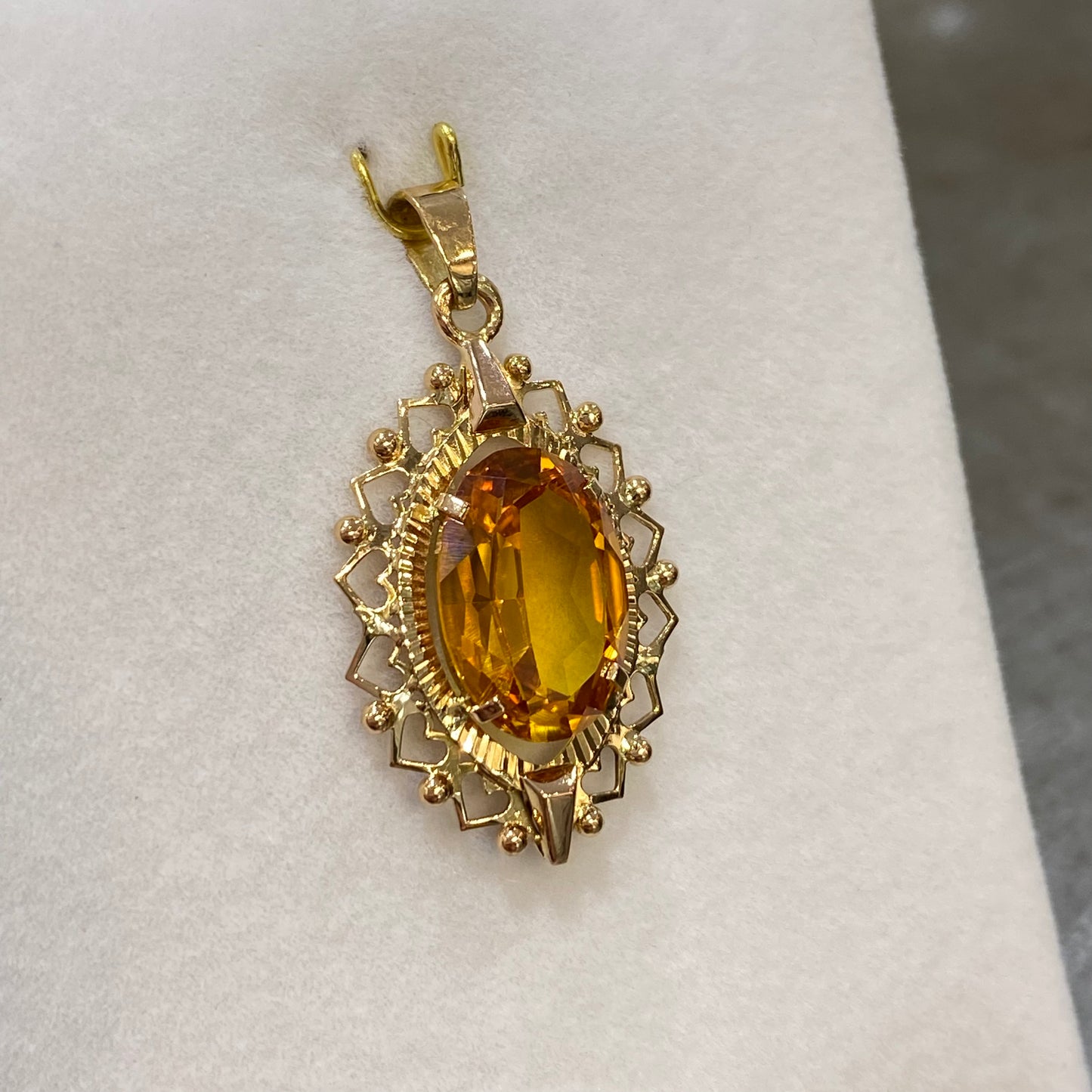 Pendentif Vintage - Or Jaune 750 & Citrine