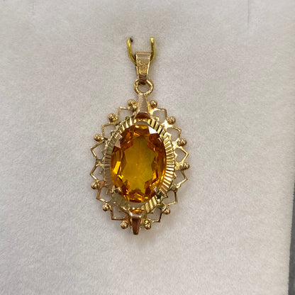 Pendentif Vintage - Or Jaune 750 & Citrine