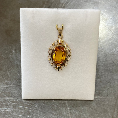 Pendentif Vintage - Or Jaune 750 & Citrine