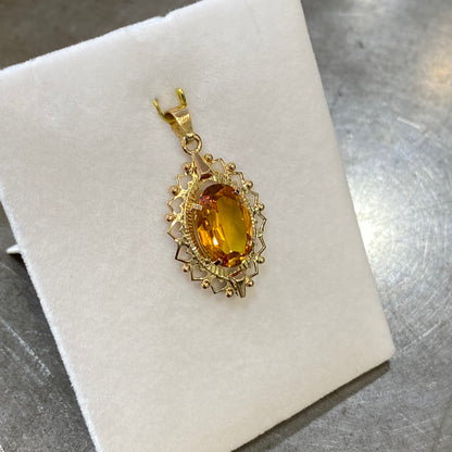 Pendentif Vintage - Or Jaune 750 & Citrine