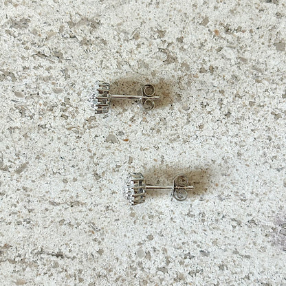 Boucles D'oreilles Marguerite Vintage - Or Blanc 750 & Diamants