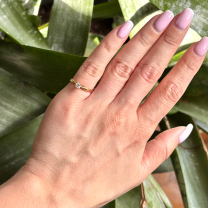 Bague Solitaire - Or Jaune 750 & Diamant