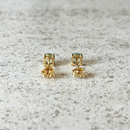 Boucles D'oreilles Puces - Or Jaune 750 & Aigues-Marines