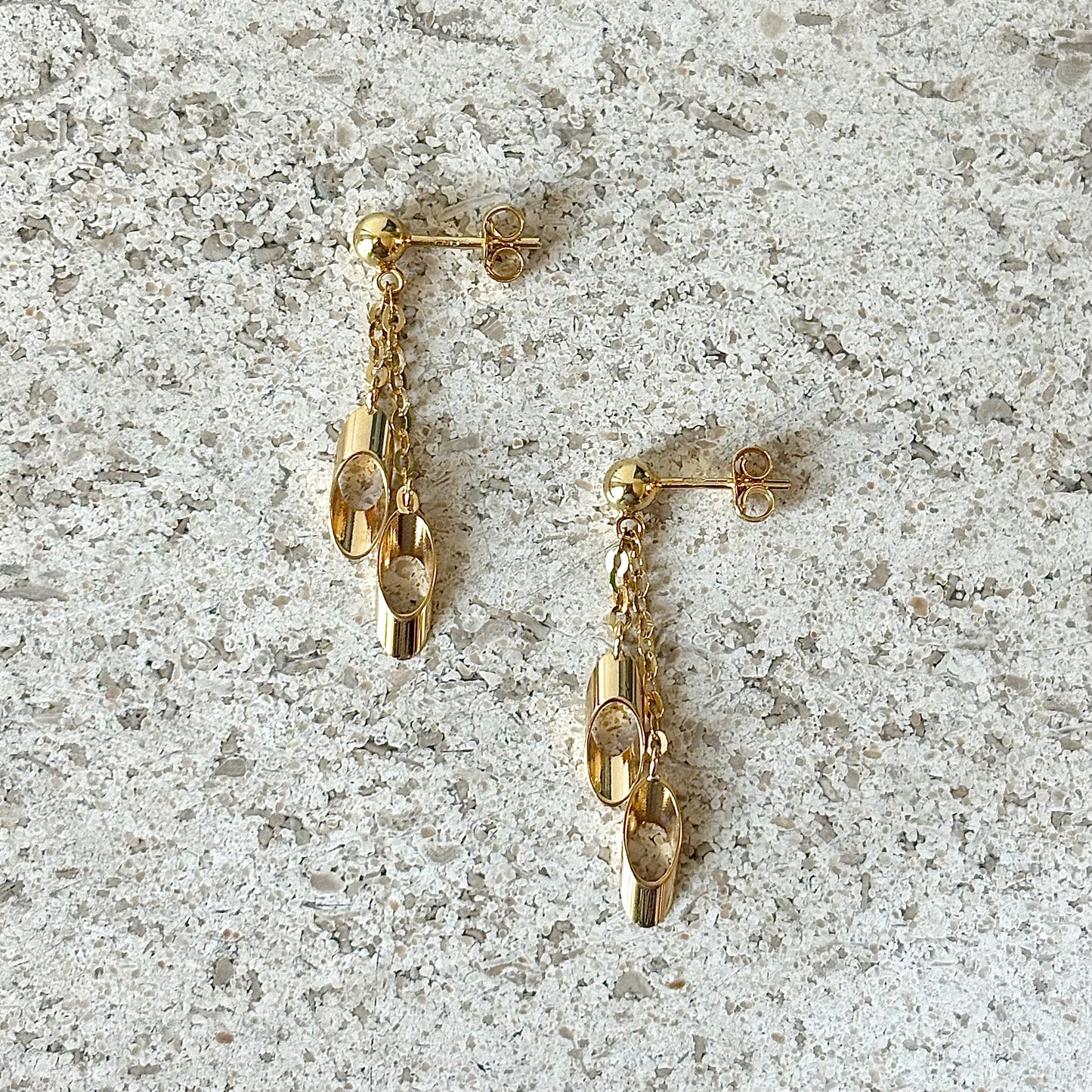 Boucles D'oreilles Pendantes - Or Jaune 750