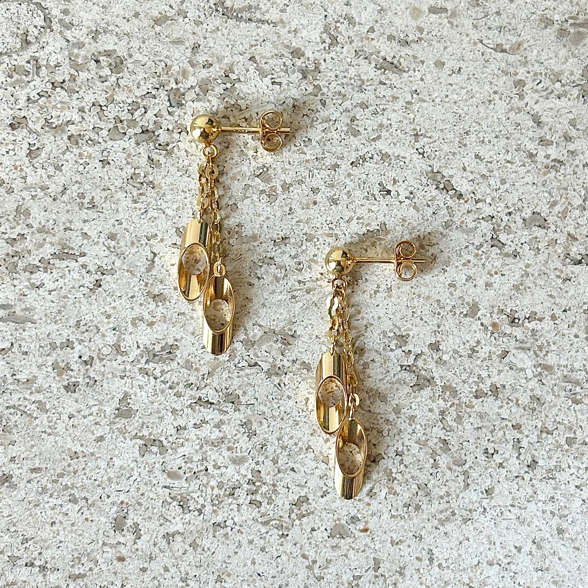 Boucles D'oreilles Pendantes - Or Jaune 750