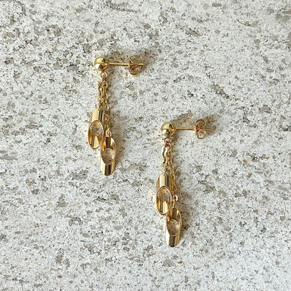 Boucles D'oreilles Pendantes - Or Jaune 750
