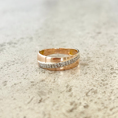 Bague Alliance Jonc - Or Rose 750 & Diamants