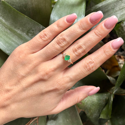 Bague Nausicaä Mini - Or Jaune 750 Émeraude & Diamants