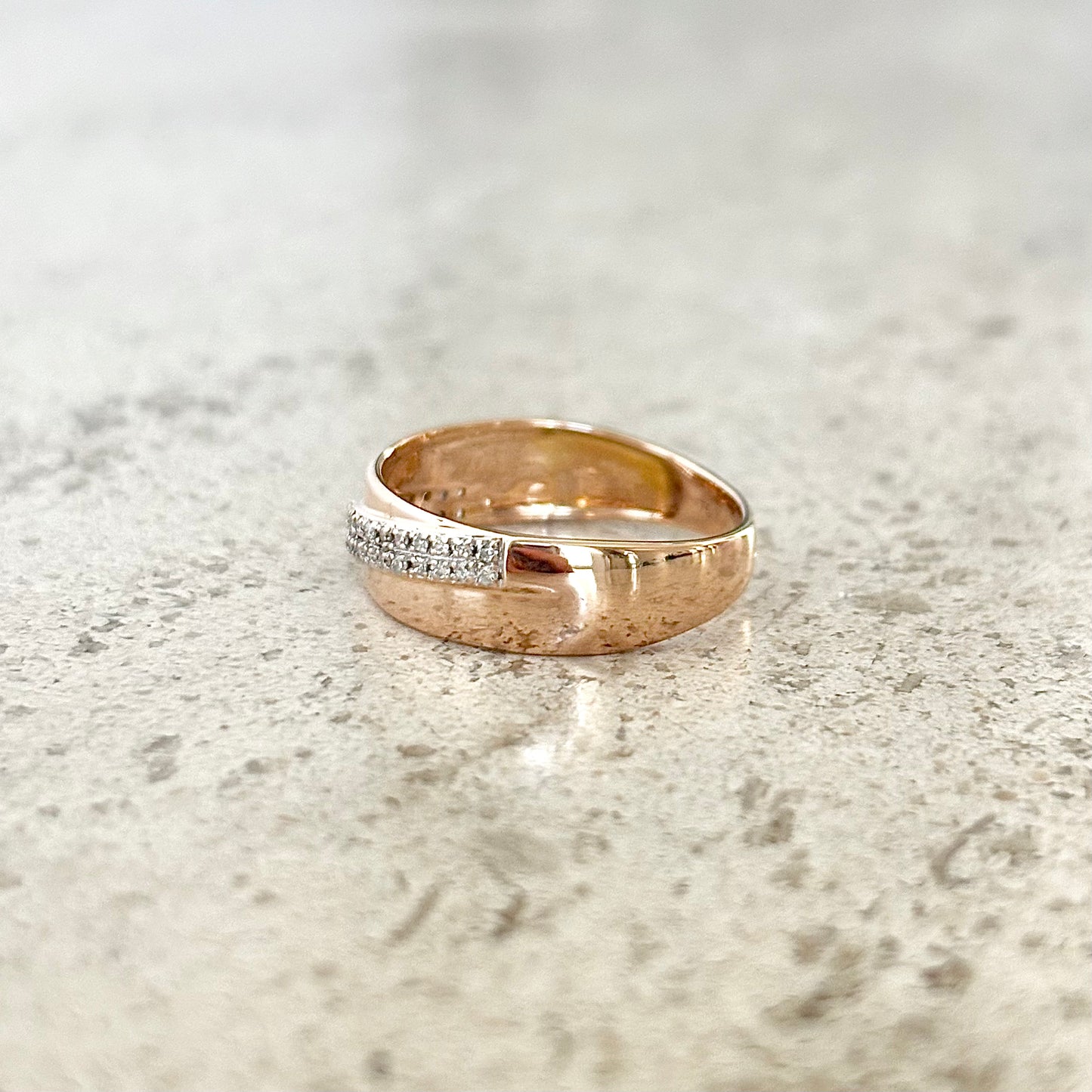Bague Alliance Jonc - Or Rose 750 & Diamants