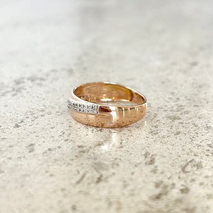Bague Alliance Jonc - Or Rose 750 & Diamants