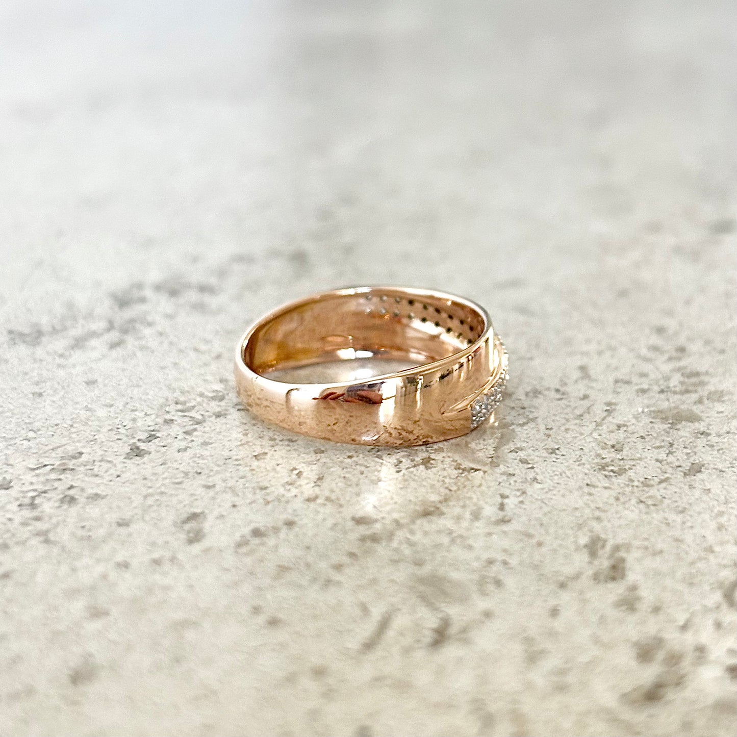 Bague Alliance Jonc - Or Rose 750 & Diamants