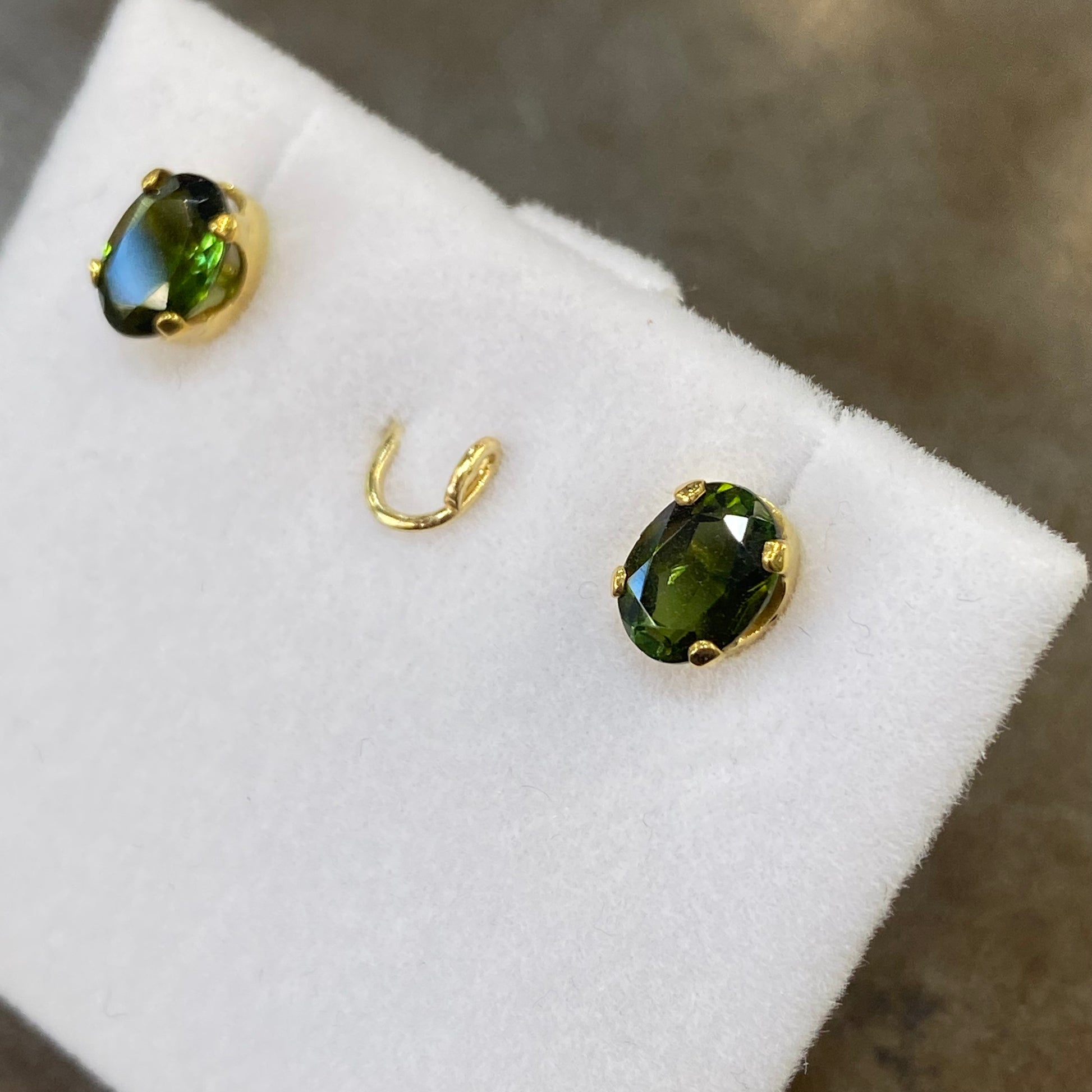 Boucles D'Oreilles - Or Jaune 750 & Tourmalines Occasion