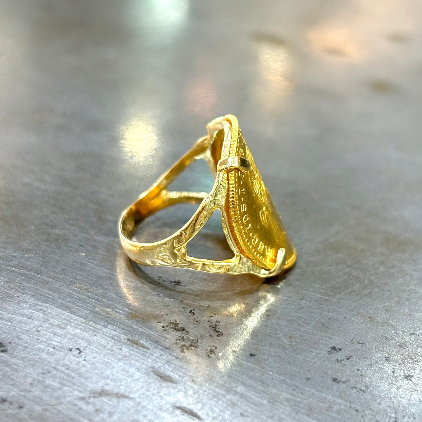Bague Pièce - Or Jaune 750 & Pièce Or 1 Ducat