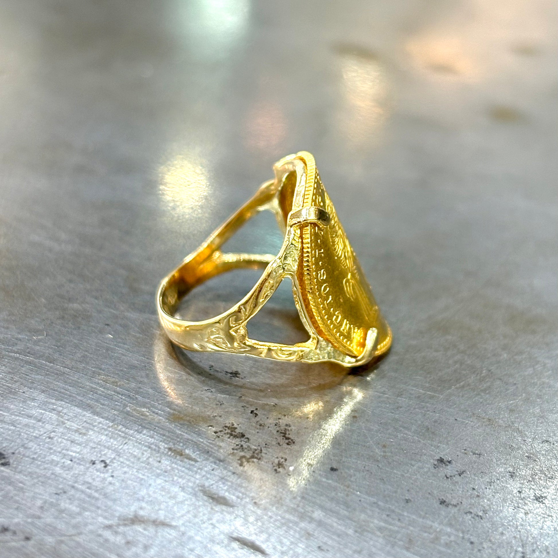 Bague Pièce - Or Jaune 750 & Pièce Or 1 Ducat