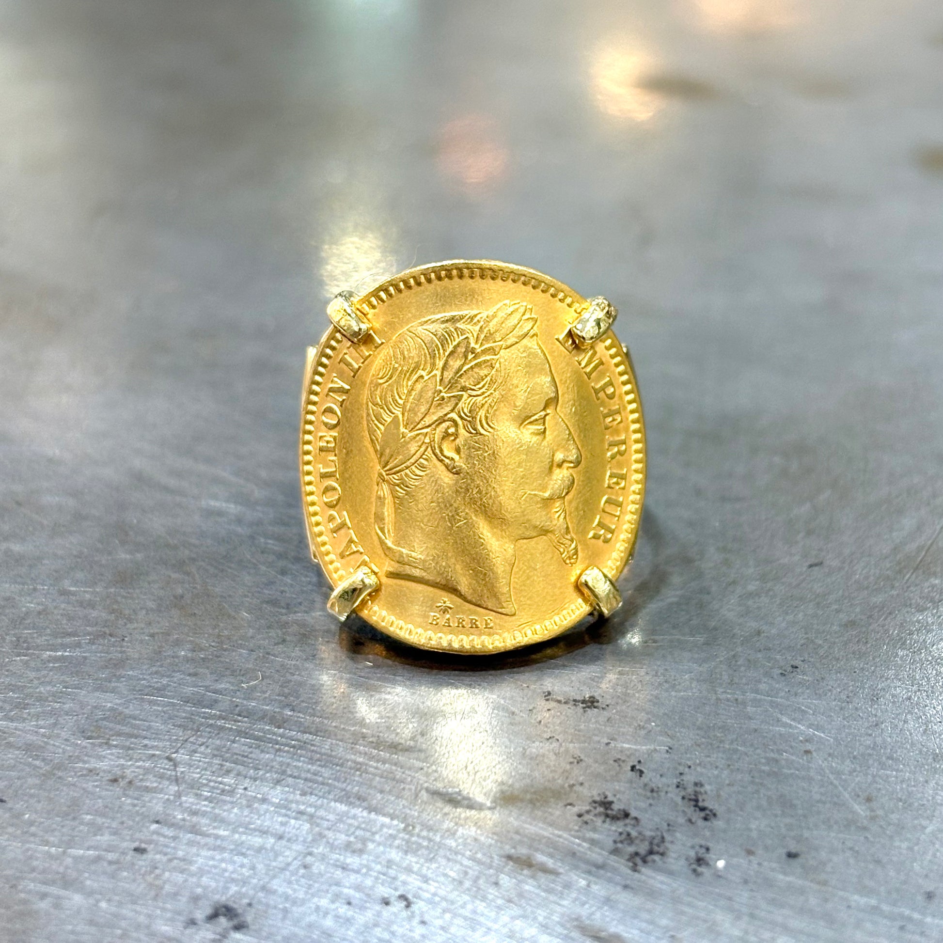 Bague Pièce - Or Jaune 750 & Pièce Or 20 Francs Napoléon