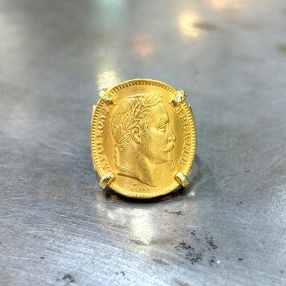 Bague Pièce - Or Jaune 750 & Pièce Or 20 Francs Napoléon
