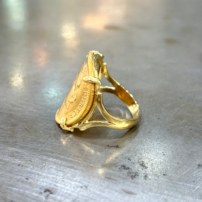 Bague Pièce - Or Jaune 750 & Pièce Or 20 Francs Napoléon