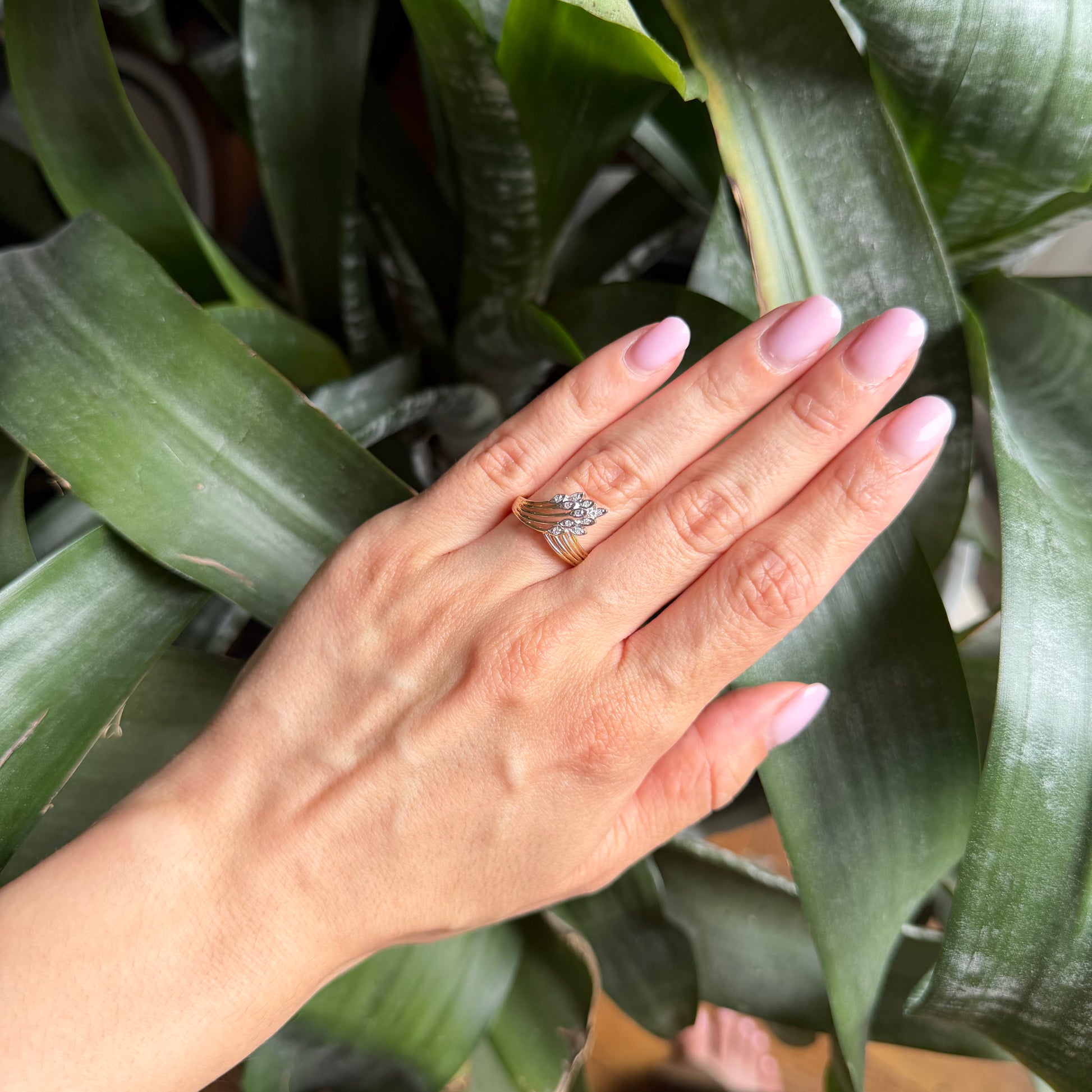 Bague Florale - Or Jaune 585 & Diamants