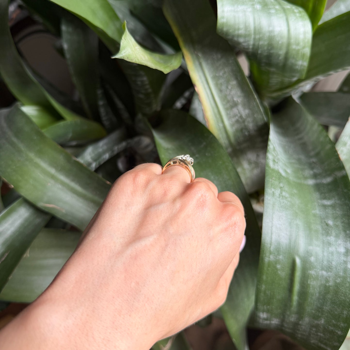 Bague Florale - Or Jaune 585 & Diamants