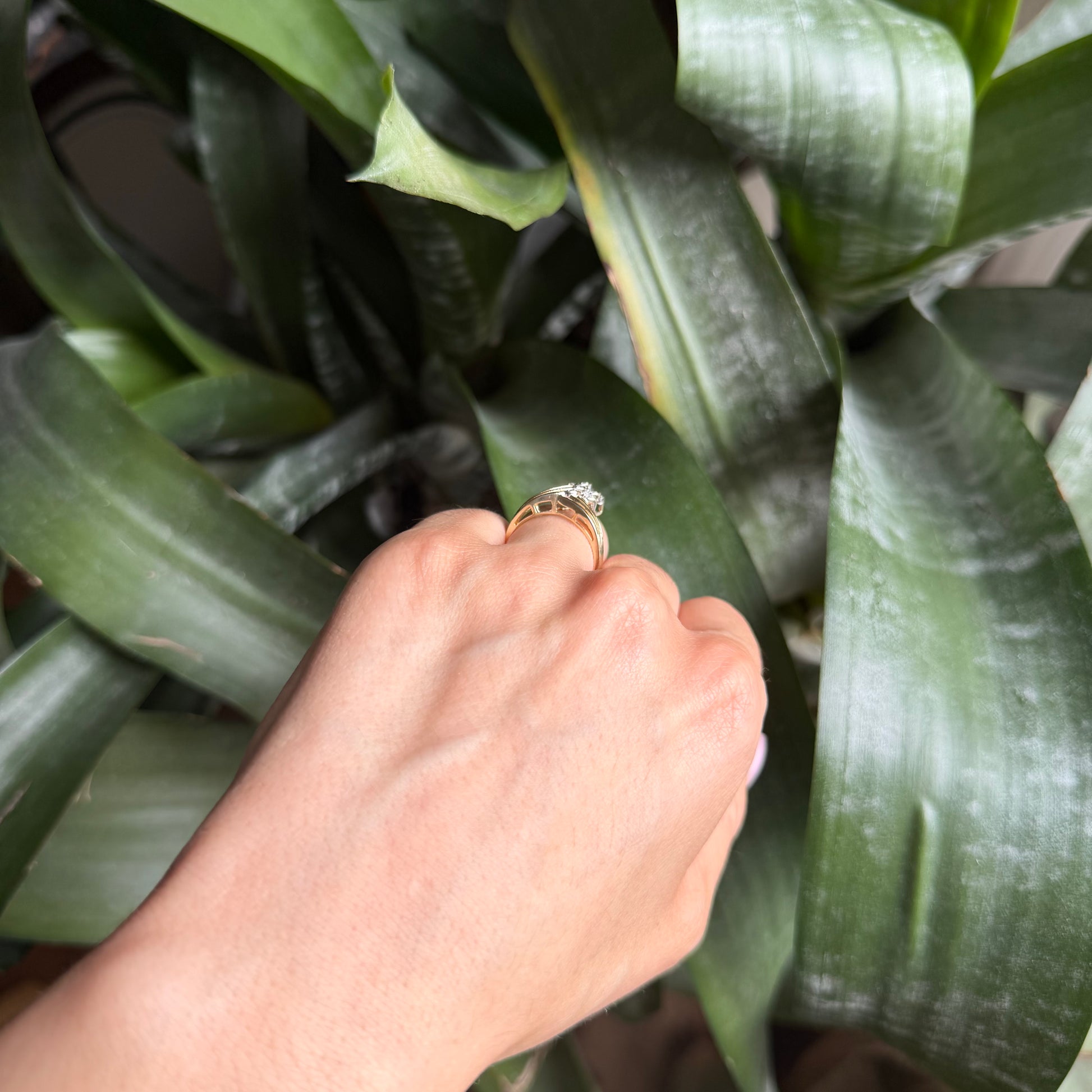 Bague Florale - Or Jaune 585 & Diamants