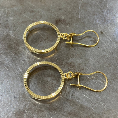 Monture Boucles D'oreilles Pièce 10 Francs - Porte Pièce Or Jaune 750