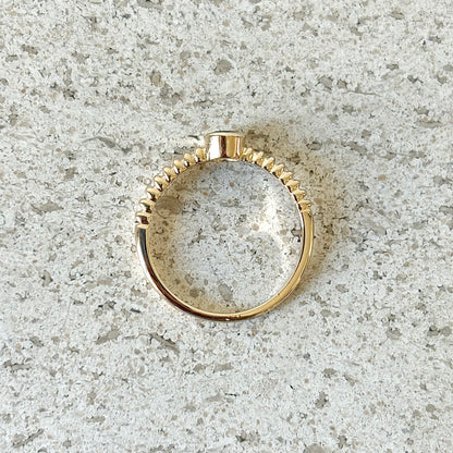 Bague Solitaire - Or Jaune 585 & Saphir