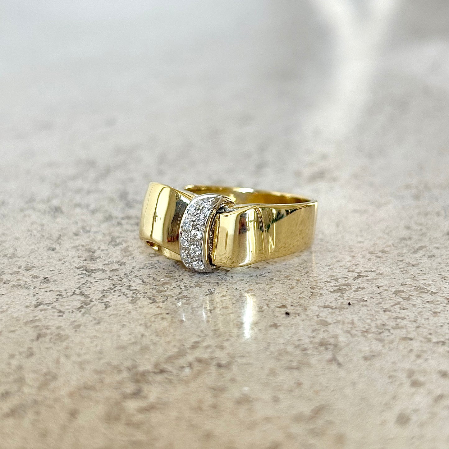 Bague Noeud Vintage - Or Jaune 750 & Diamants