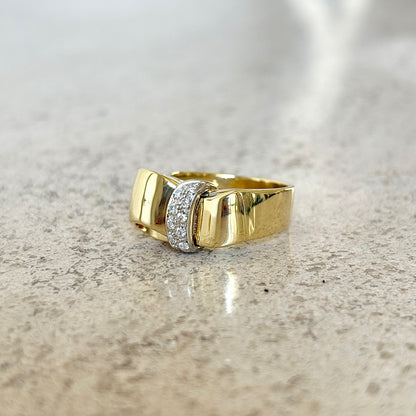 Bague Noeud Vintage - Or Jaune 750 & Diamants