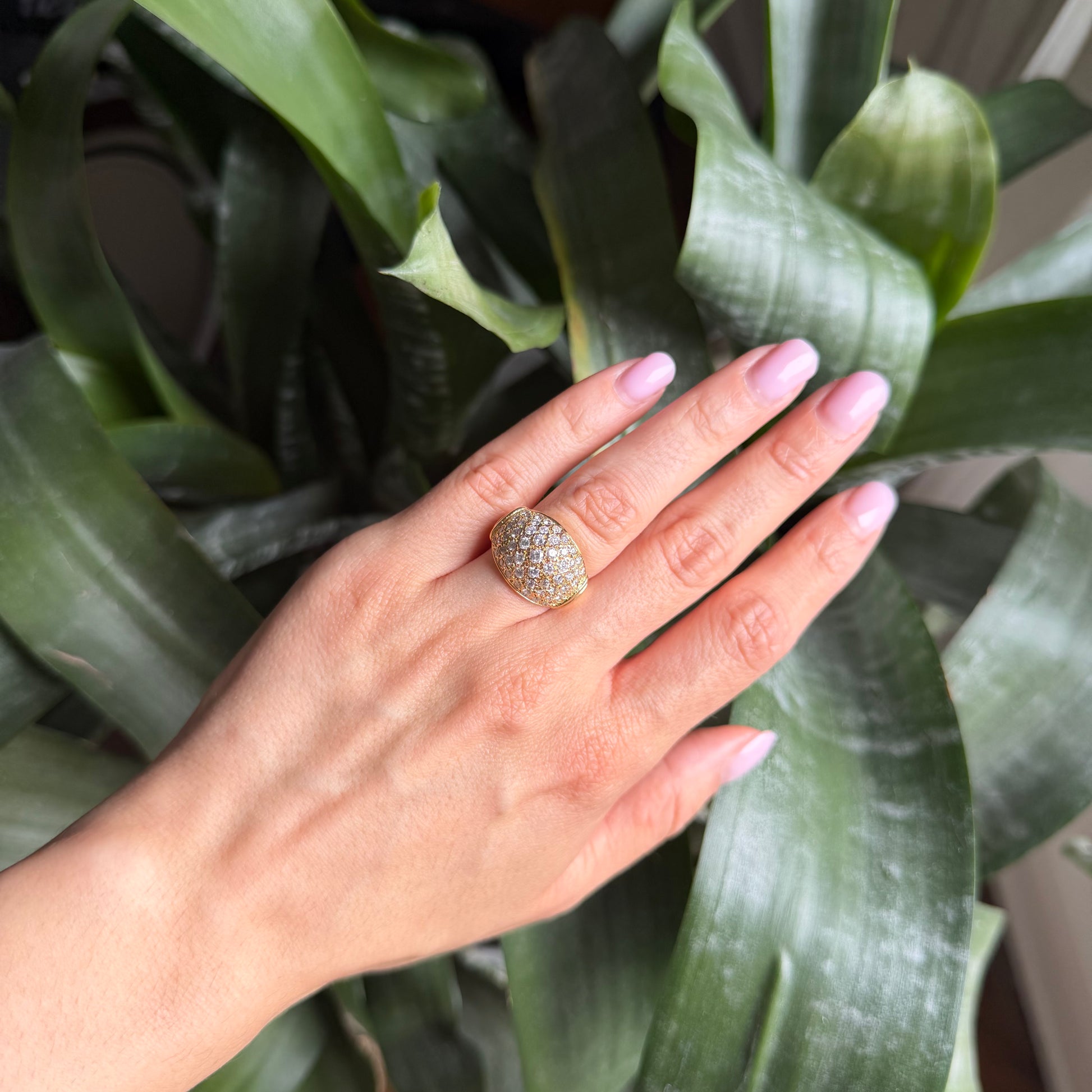 Bague Boule - Or Jaune 750 & Diamants