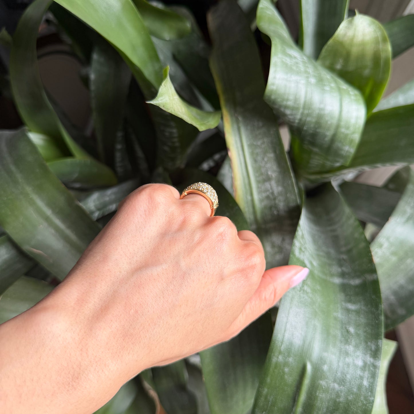 Bague Boule - Or Jaune 750 & Diamants