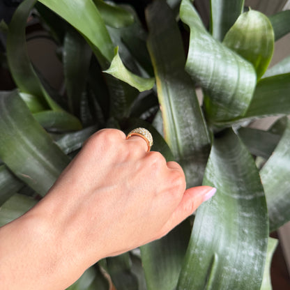Bague Boule - Or Jaune 750 & Diamants