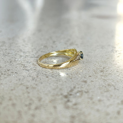 Bague Solitaire Vintage - Or Jaune 750 & Saphir