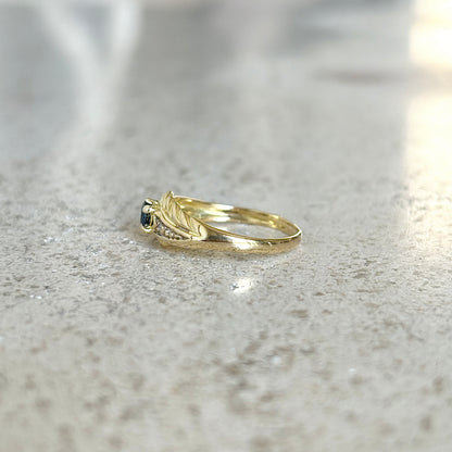 Bague Solitaire Vintage - Or Jaune 750 & Saphir