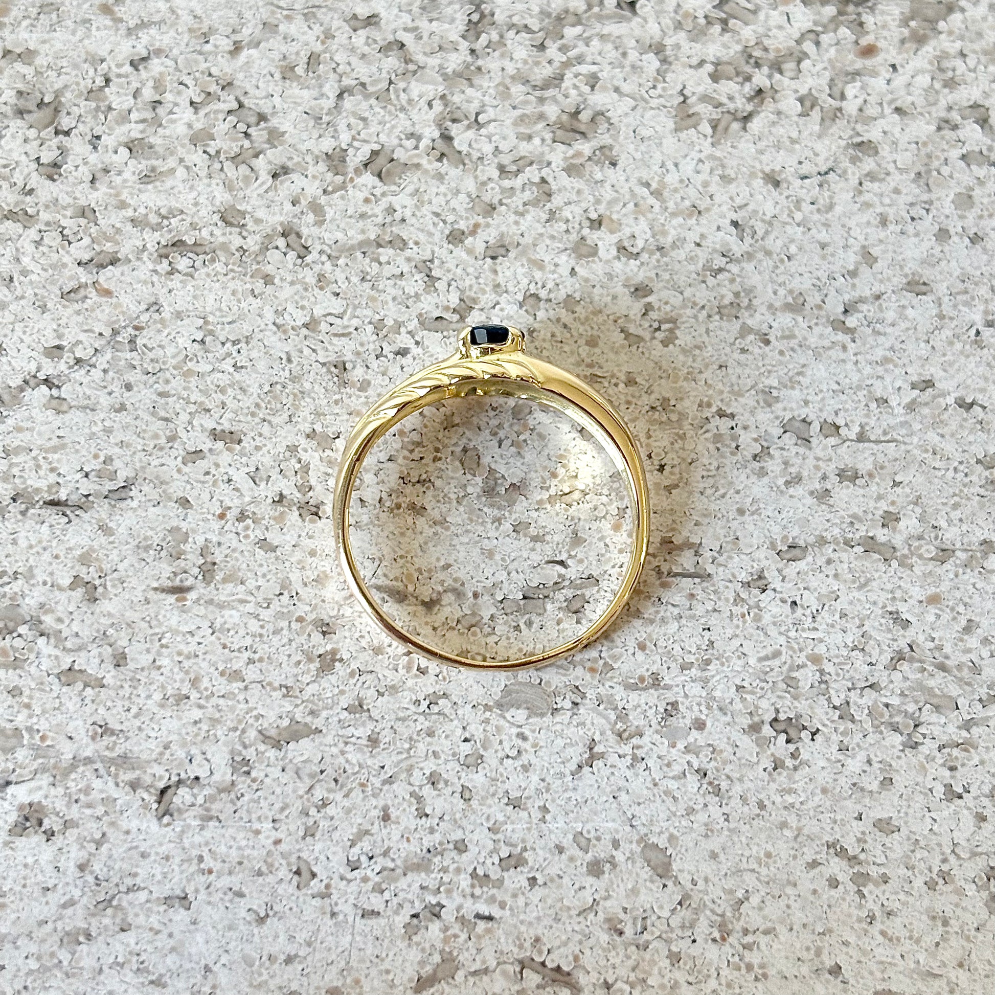 Bague Solitaire Vintage - Or Jaune 750 & Saphir